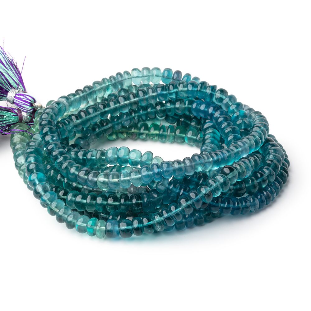 6 - 6.5mm Shaded Fluorite Plain Rondelle Beads 16 inch 108 pieces AA - Beadsofcambay.com