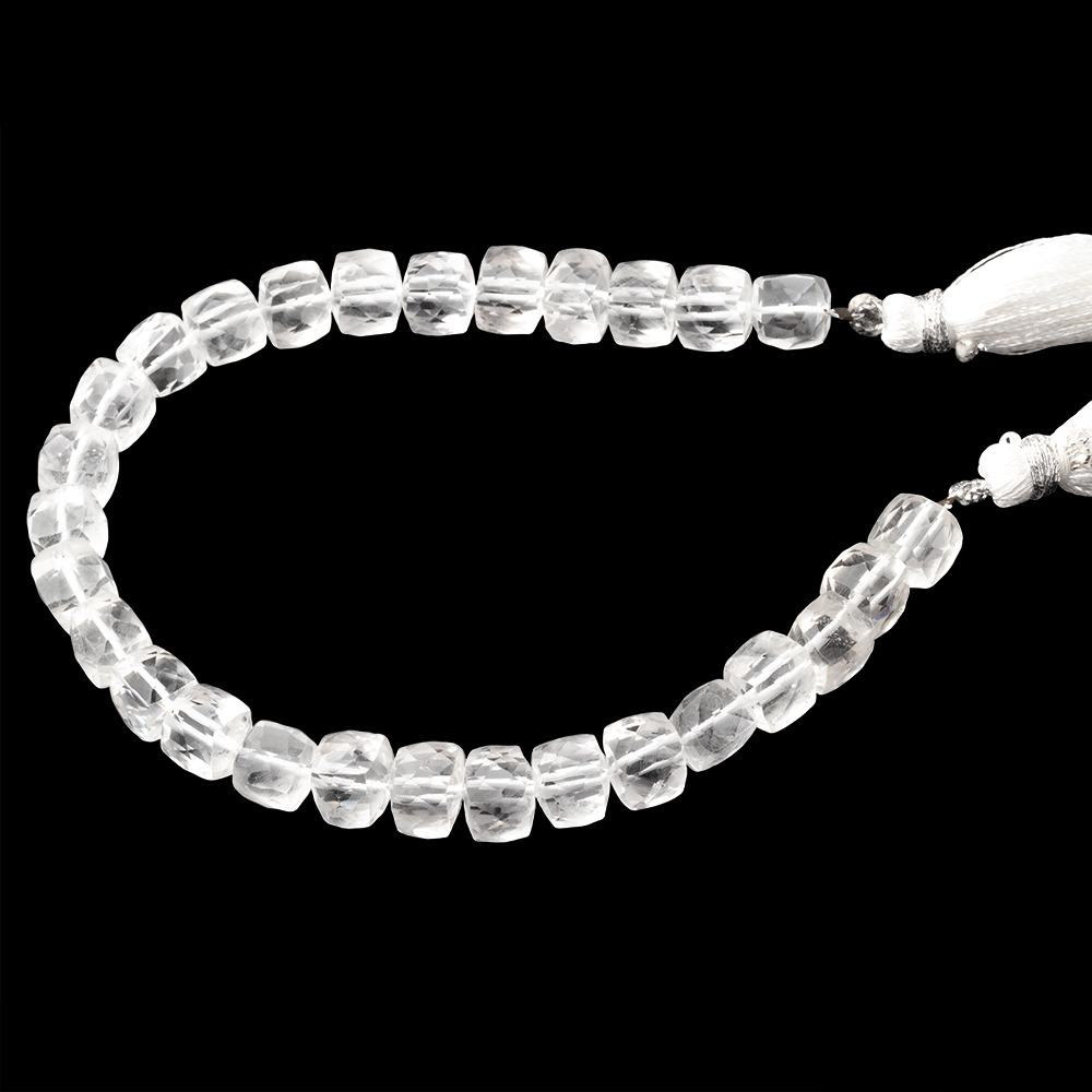 6 - 7mm Crystal Quartz Faceted Cubes 7.5 inch 27 Beads - Beadsofcambay.com