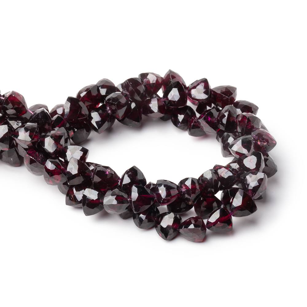 6 - 7mm Garnet Faceted Trillion Beads 7 inch 27 pieces - Beadsofcambay.com