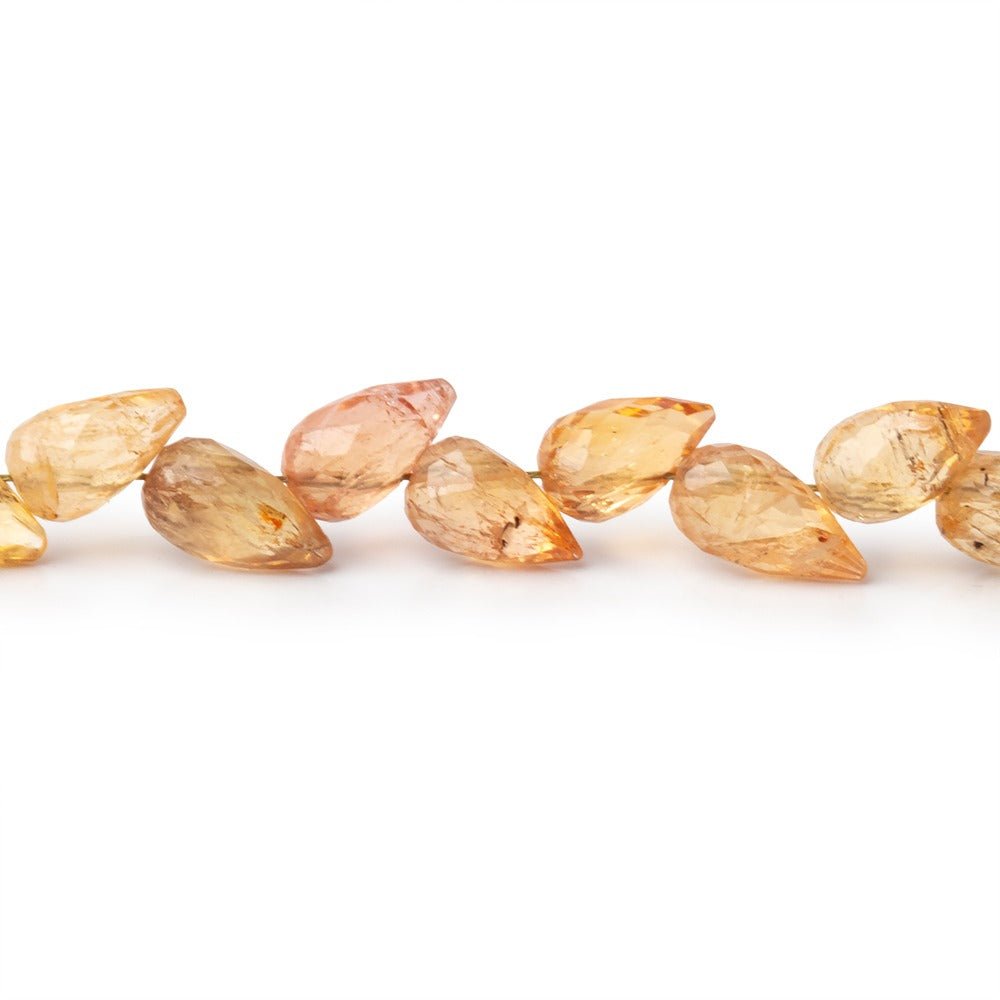 6 - 7mm Imperial Topaz Shoulder Drill Faceted Tear Drop 4 inch 17 Beads - Beadsofcambay.com