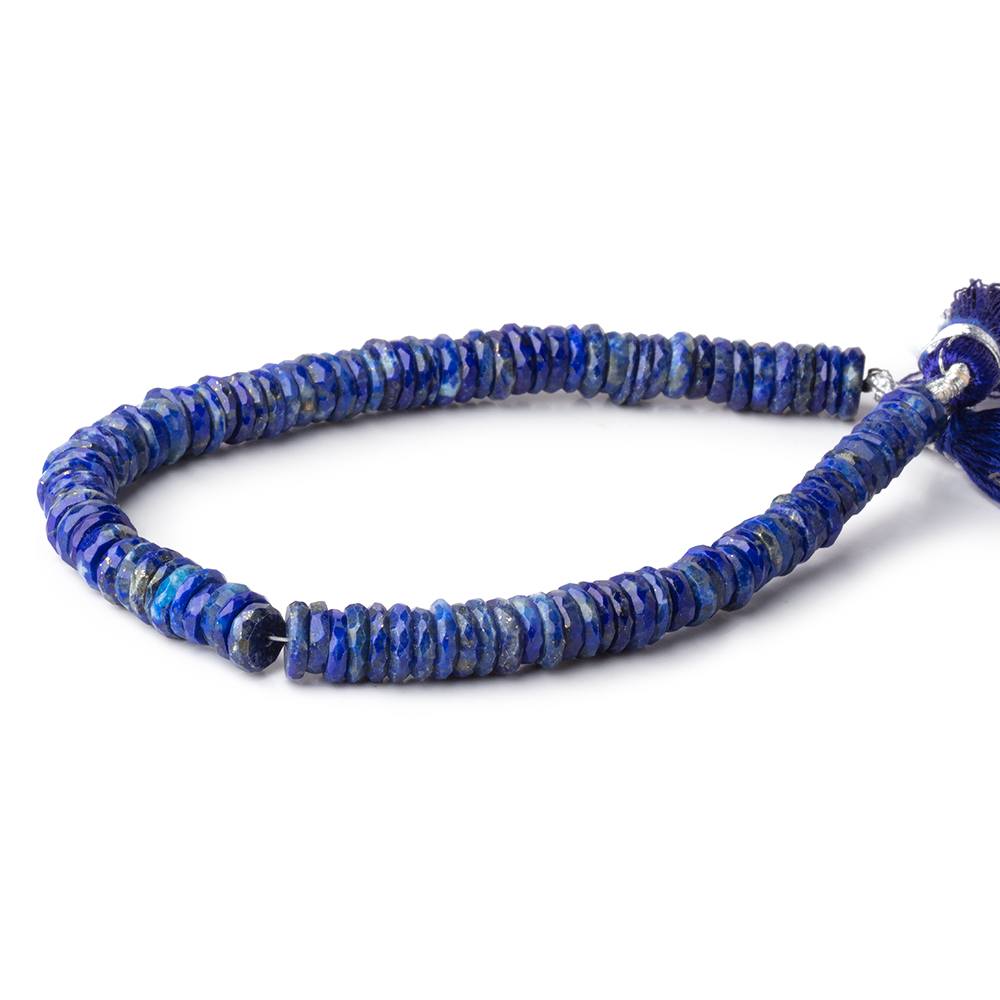 6 - 7mm Lapis Lazuli Faceted Heishi Beads 8 inch 98 pieces - Beadsofcambay.com