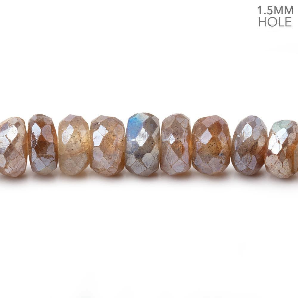 6 - 7mm Mystic Brown Labradorite Faceted Rondelles 54 Beads 1.5mm Hole - Beadsofcambay.com