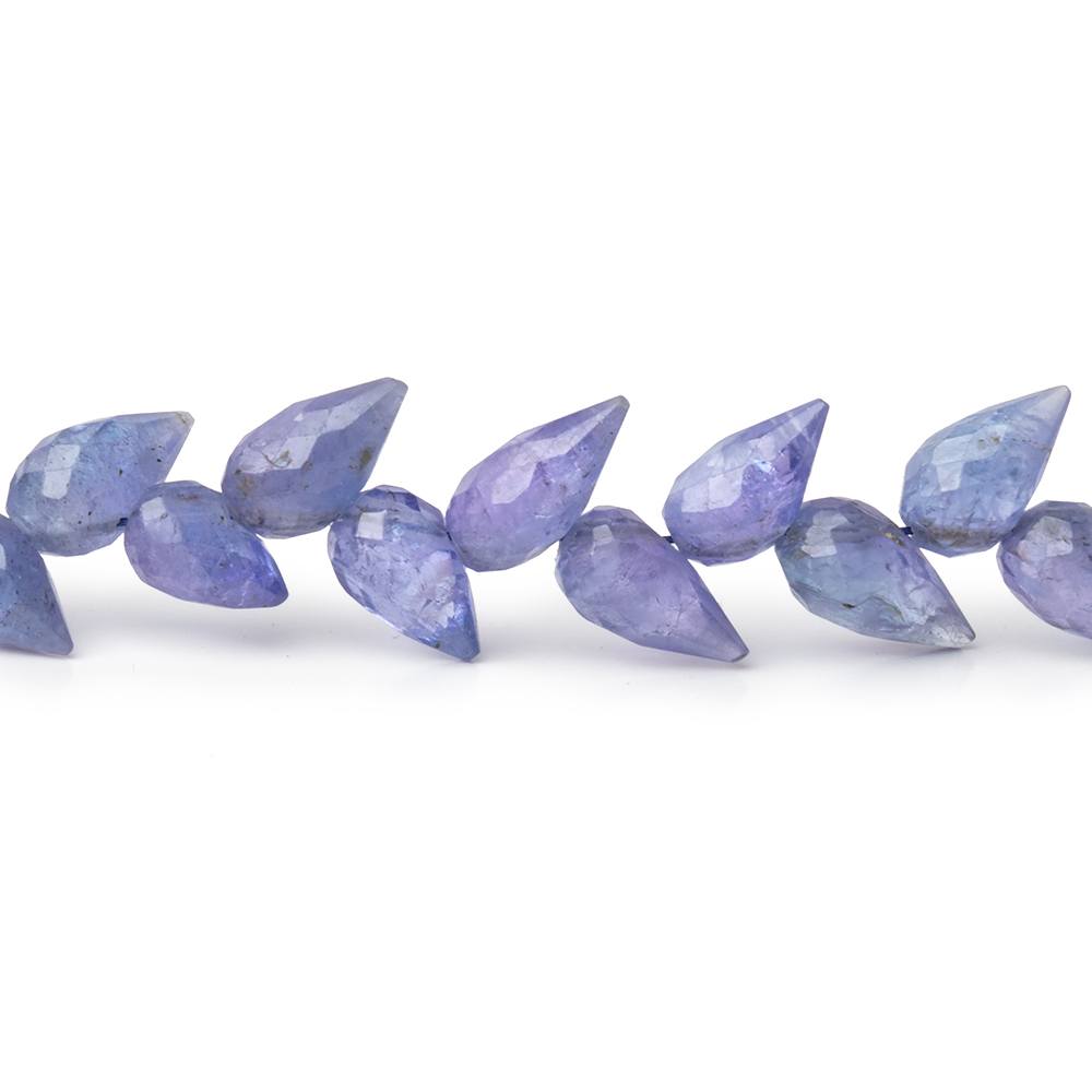6 - 7mm Tanzanite Shoulder Drill Faceted Tear Drop 3.75 inch 20 Beads AA - Beadsofcambay.com