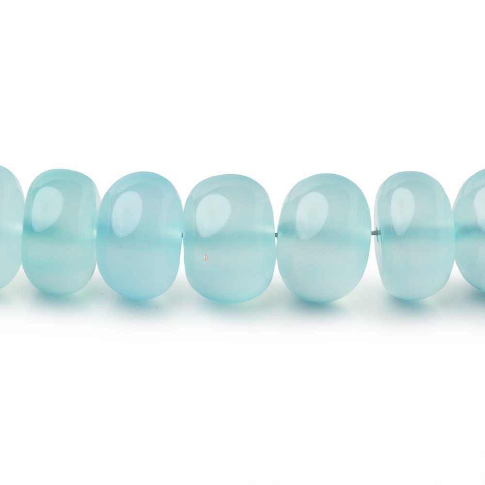 6-8mm Blue Chalcedony Plain Rondelle Beads 16 inch 80 pieces - Beadsofcambay.com