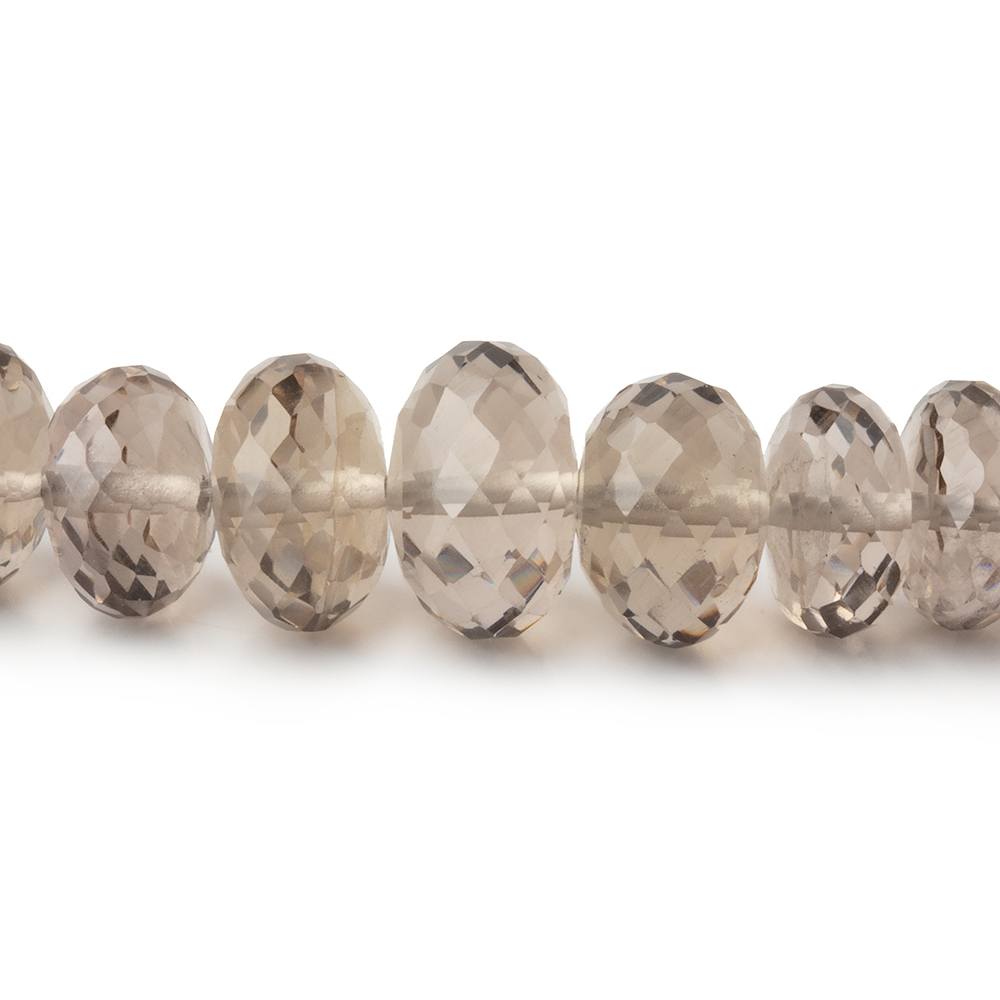6 - 9mm Smoky Quartz Faceted Rondelle Beads 16 inch 86 pieces - Beadsofcambay.com