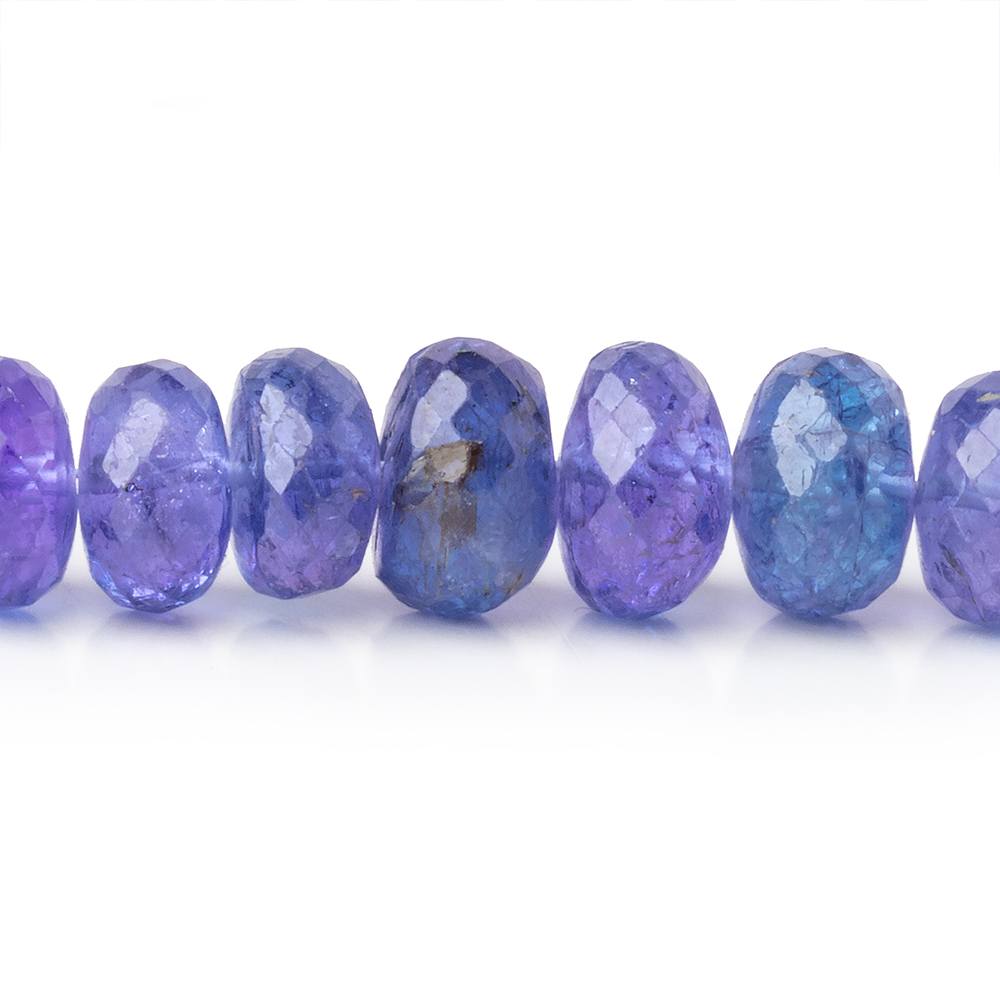 6 - 9mm Tanzanite Faceted Rondelle Beads 18 inch 106 pieces AAA - Beadsofcambay.com