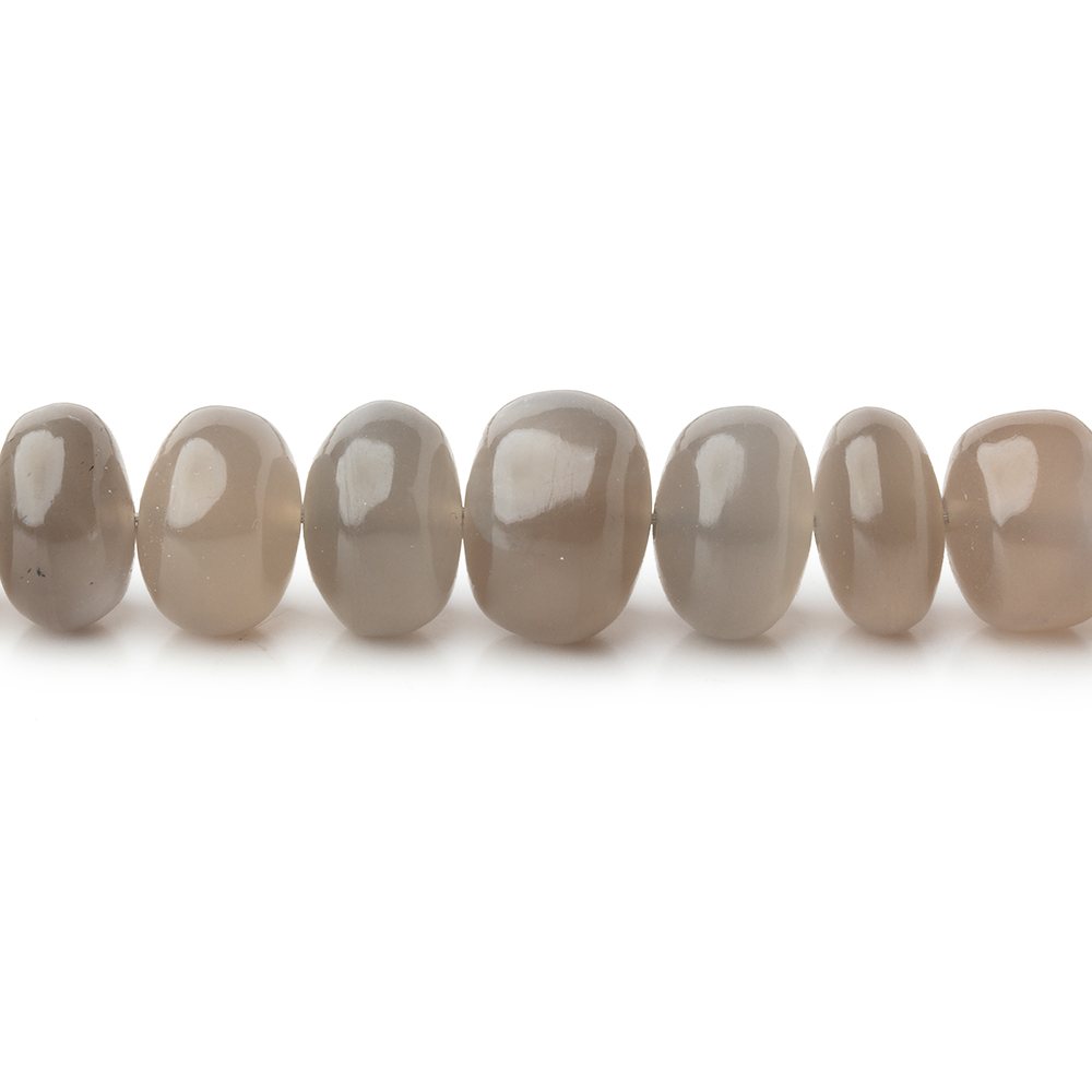 6.5 - 10mm Platinum Moonstone Plain Rondelle Beads 16 inch 75 pieces - Beadsofcambay.com
