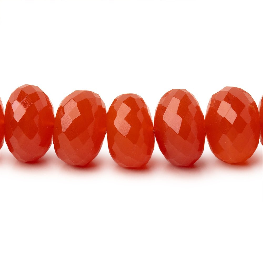 6.5 - 11mm Dark Carnelian Faceted Rondelle 16 inch 63 Beads AA - Beadsofcambay.com
