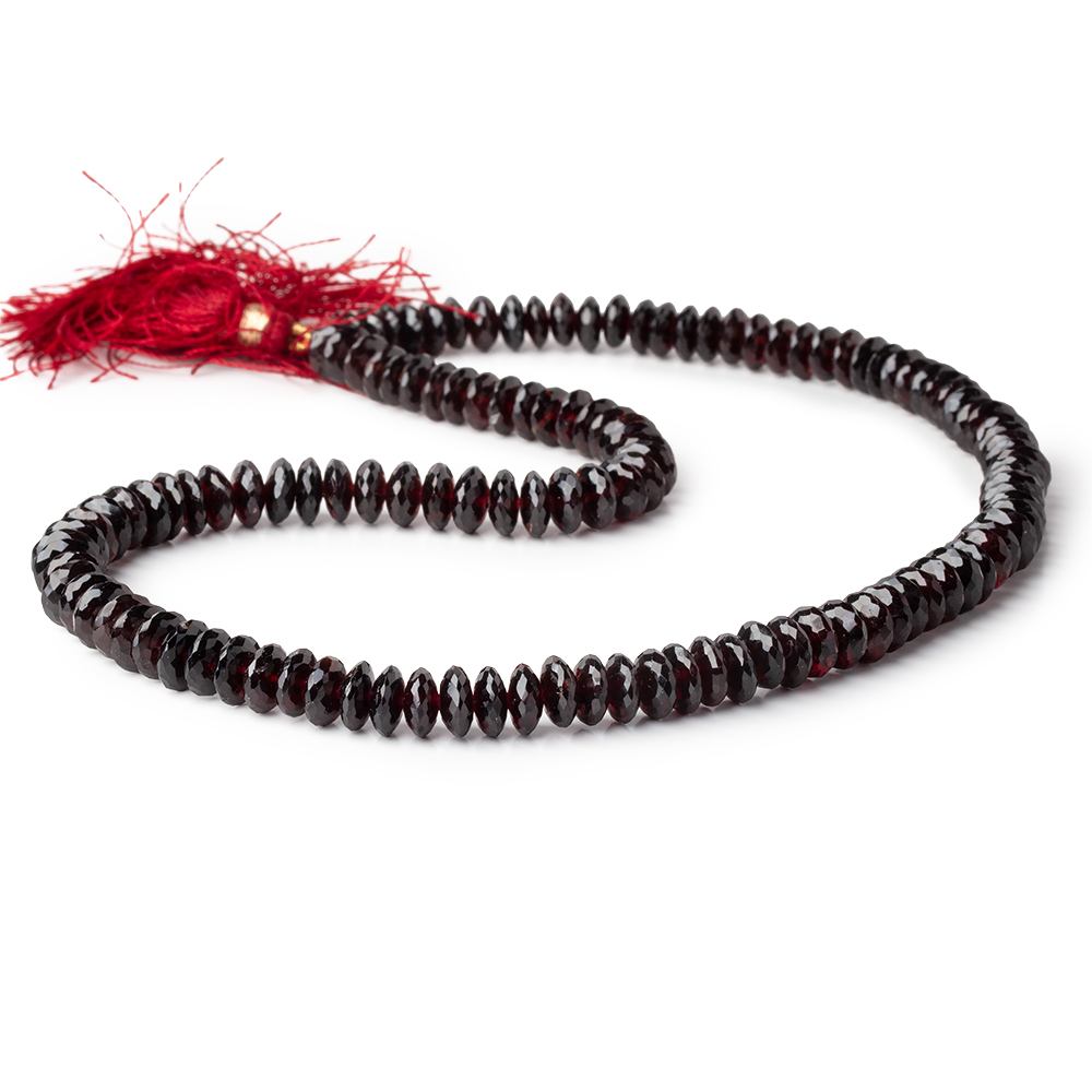 6.5 - 7mm Garnet German Faceted Rondelles 16 inch 125 Beads AA - Beadsofcambay.com