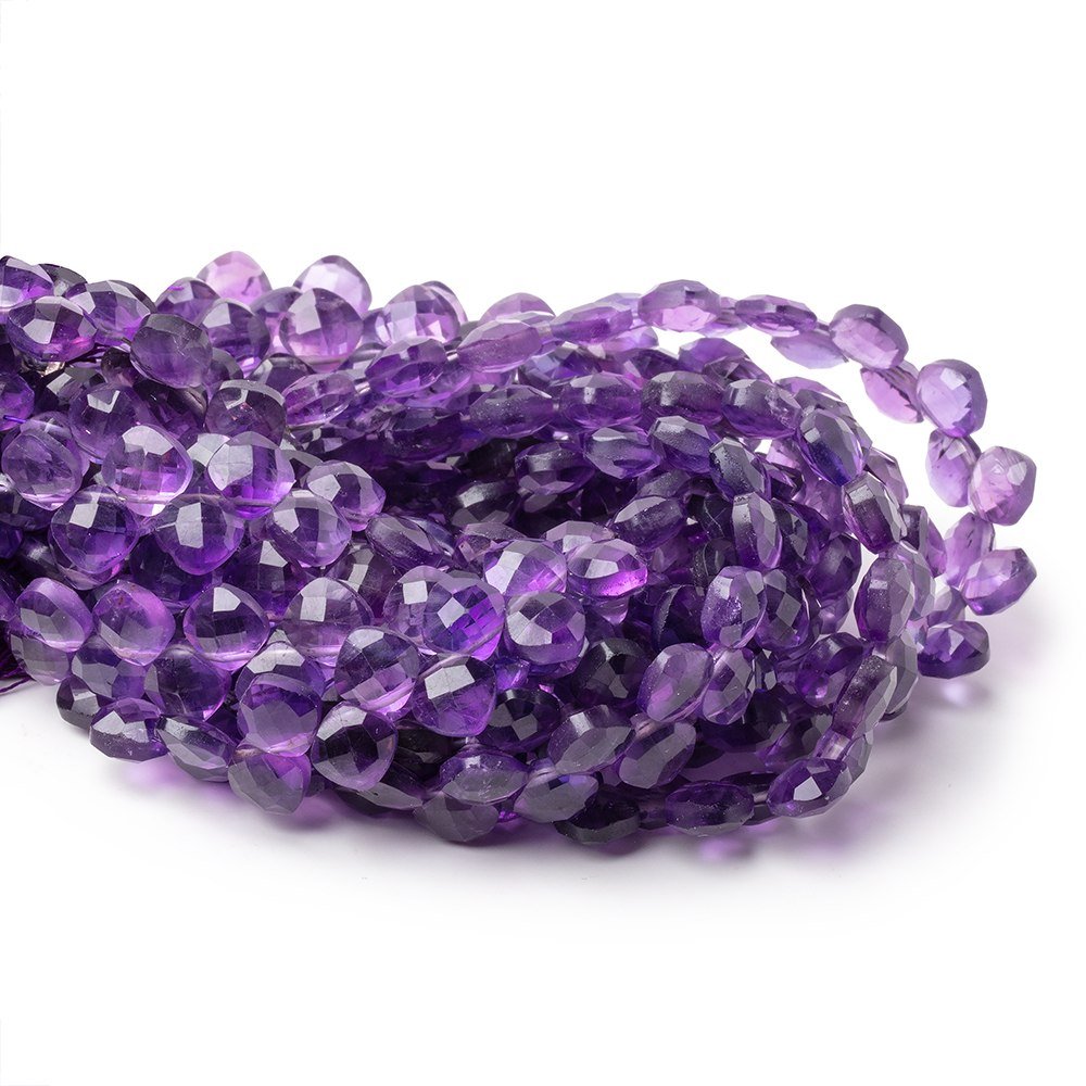 6.5mm African Amethyst Corner Drilled Pillow Beads 7.5 inch 45 pieces - Beadsofcambay.com