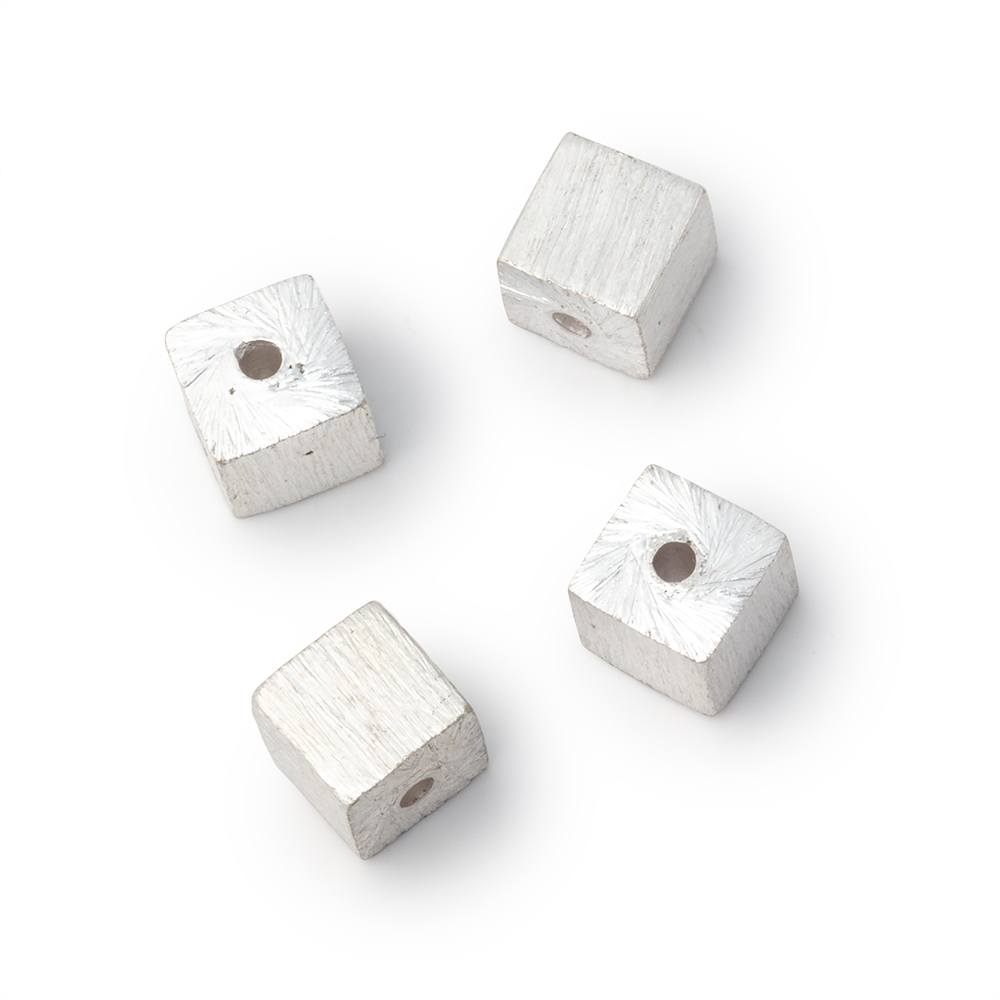 6mm Brushed Cube Bead Set of 4 - Beadsofcambay.com