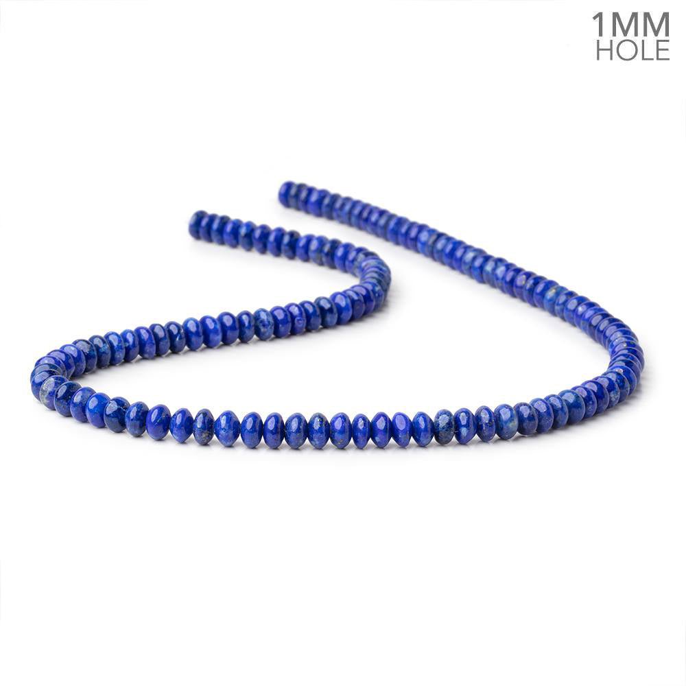 6mm Lapis Lazuli Plain Rondelles 16 inch 103 Beads 1mm Hole - Beadsofcambay.com