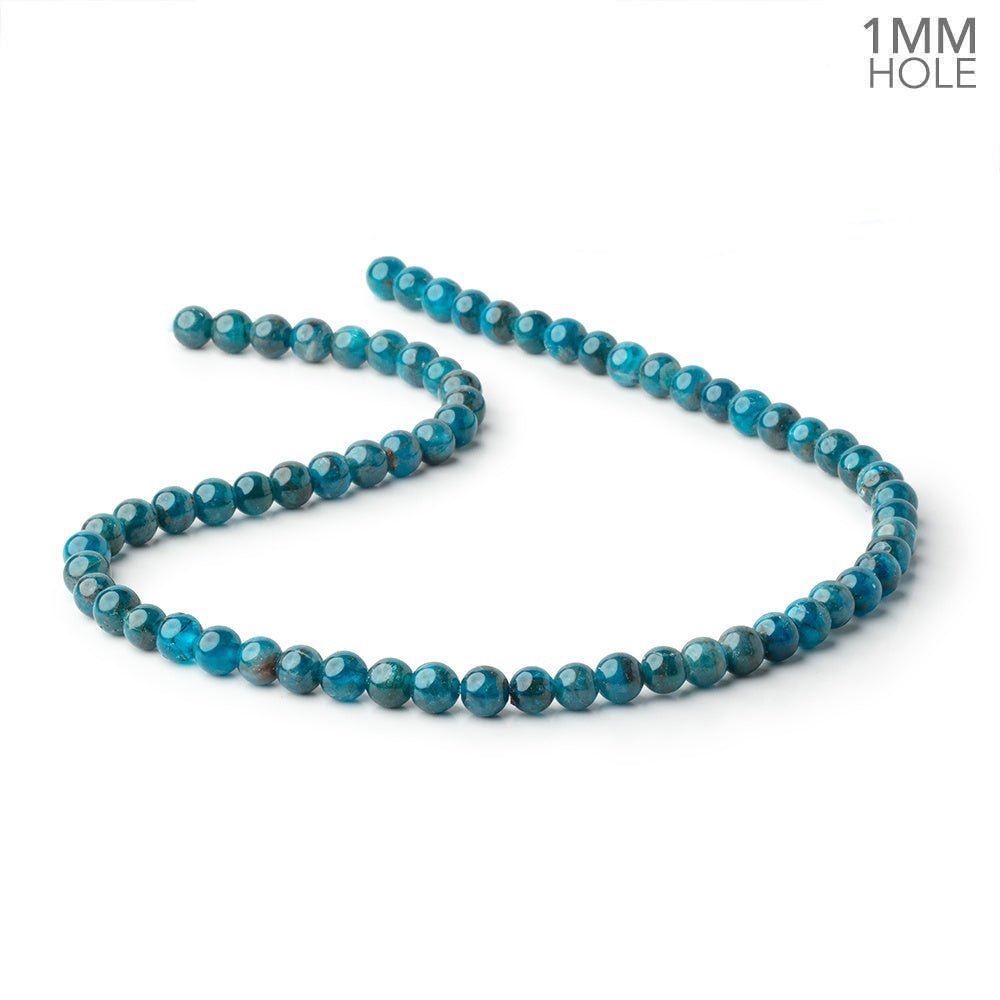 6mm Neon Apatite Plain Rounds 15.5 inch 66 beads 1mm Large Hole A - Beadsofcambay.com