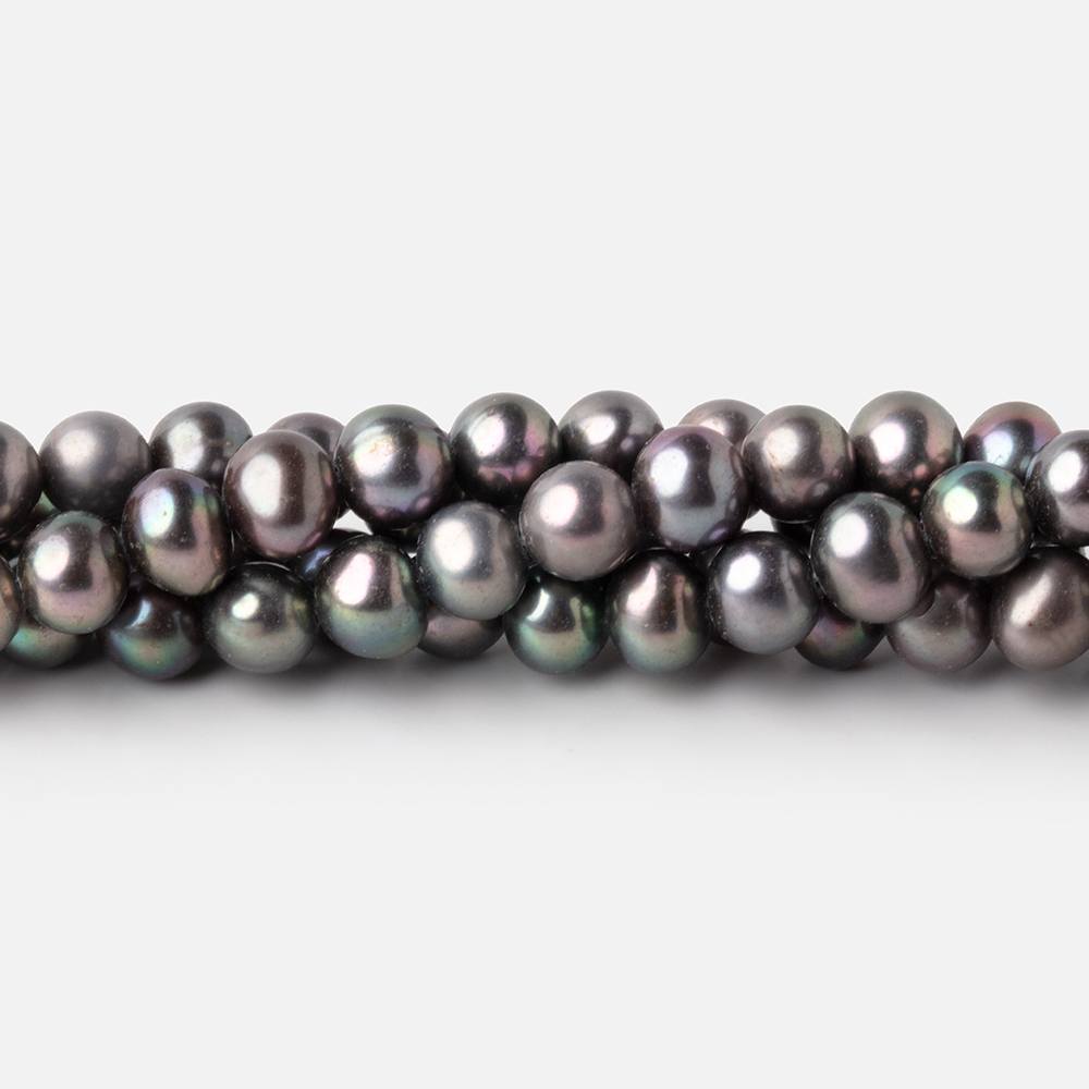 6mm Olive Peacock Off Round Freshwater Pearls 15.75 inch 75 Beads - Beadsofcambay.com