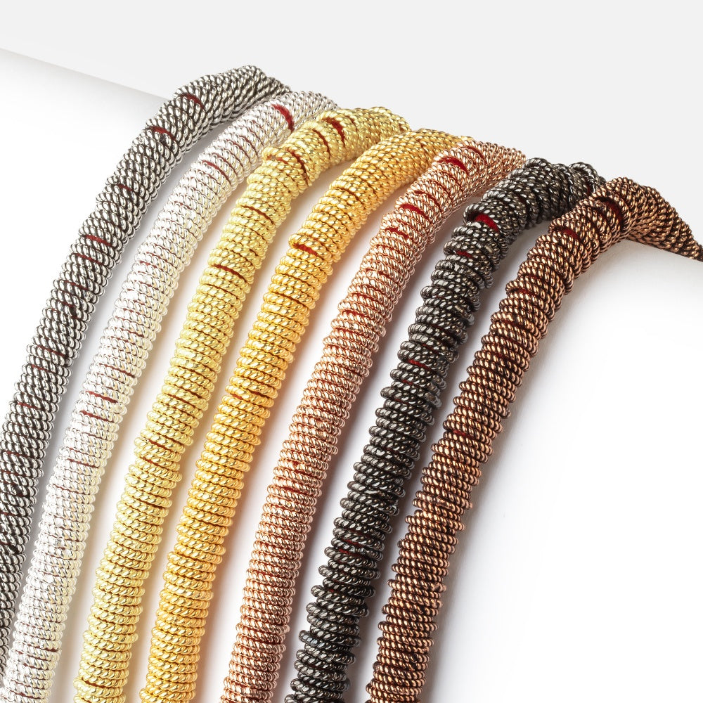 6mm Twisted Jump Rings on an 8 inch Strand - BeadsofCambay.com