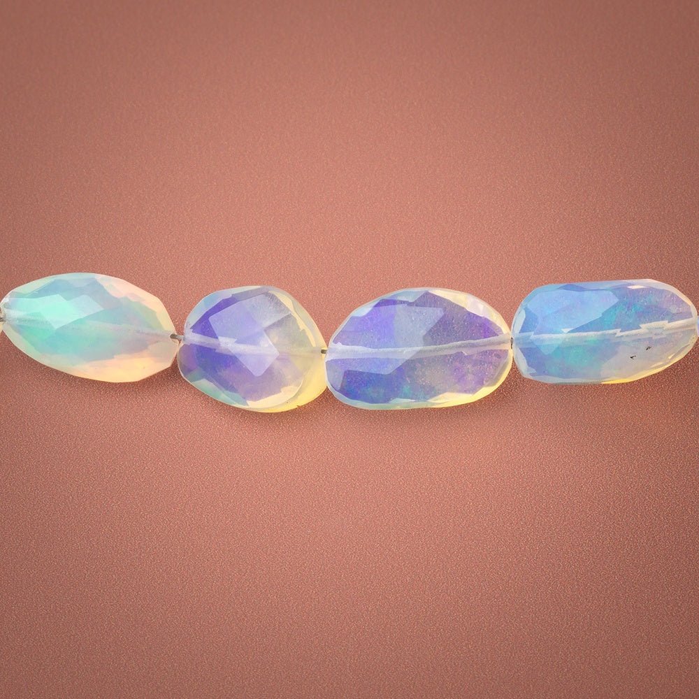 6x4 - 12x8mm Ethiopian Opal Faceted Nugget Beads 7 inch 18 pieces AA - Beadsofcambay.com
