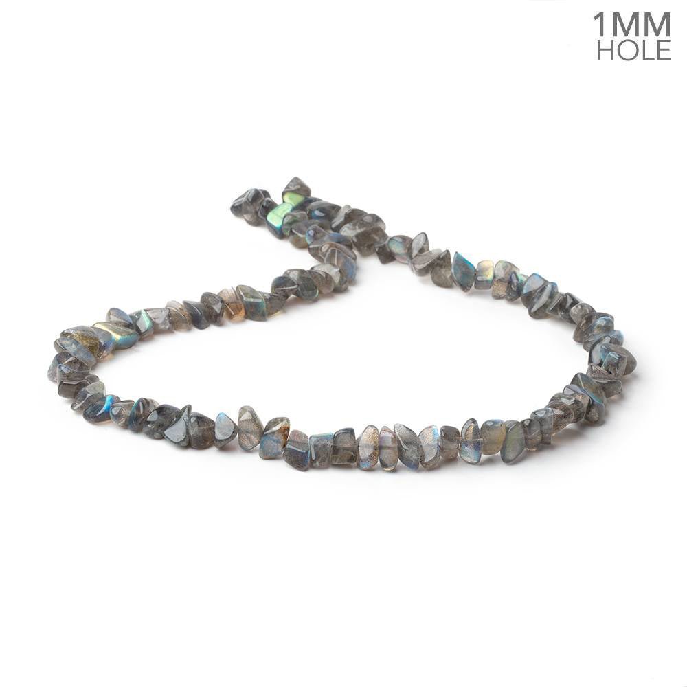 6x5 - 10x4mm Labradorite Plain Nugget 16 inch 78 Beads 1mm Hole - Beadsofcambay.com