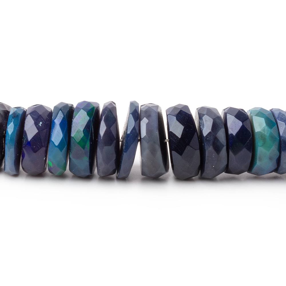 7-10mm Indigo Ethiopian Opal Faceted Heishi Beads 16 inch 160 pieces AA - Beadsofcambay.com