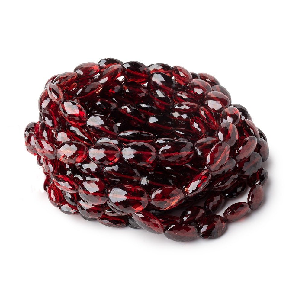7 - 11mm Mozambique Garnet Faceted Ovals 14 inch 40 Beads AAA - Beadsofcambay.com