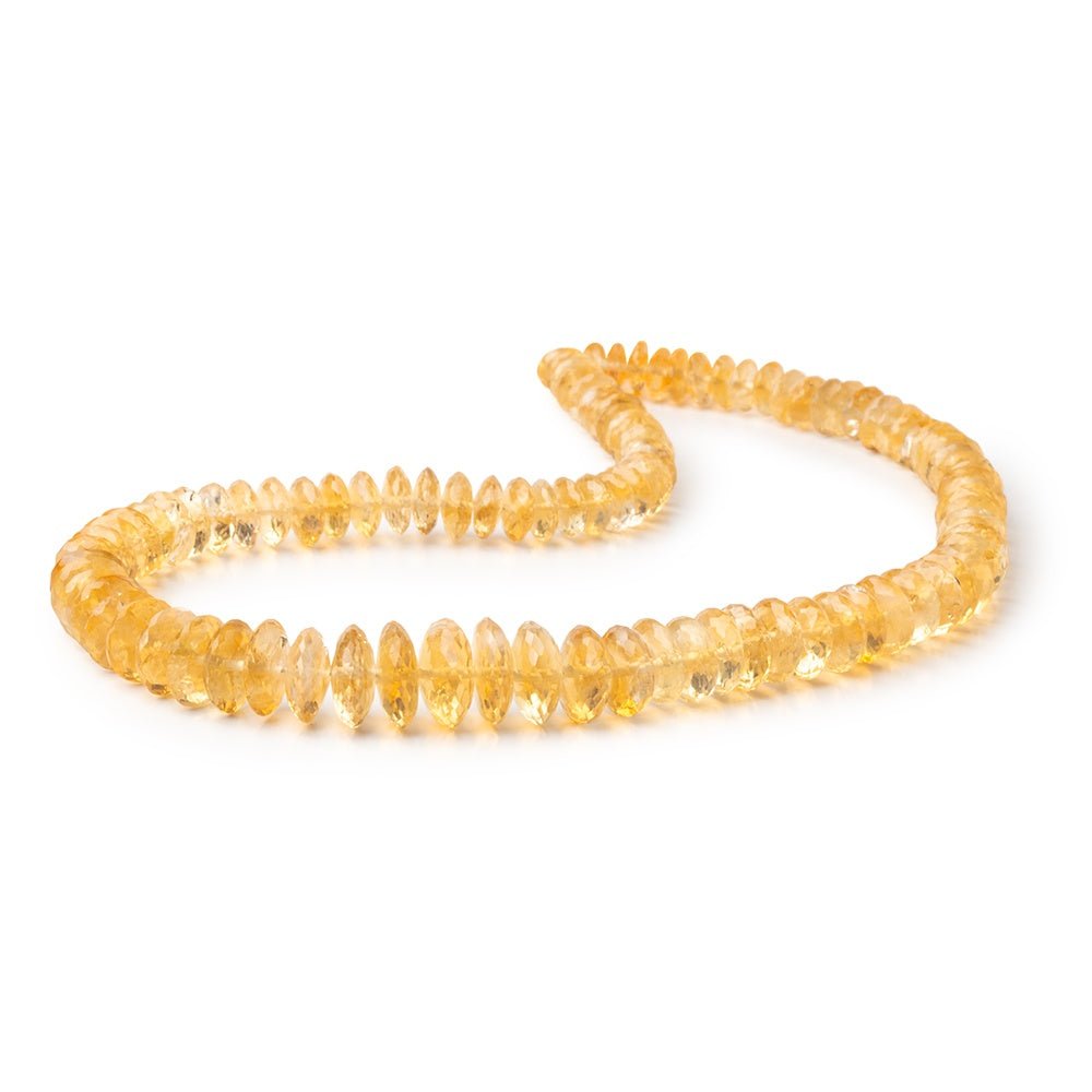 7 - 12mm Citrine German Faceted Rondelle 16 inch 105 Beads AA - Beadsofcambay.com