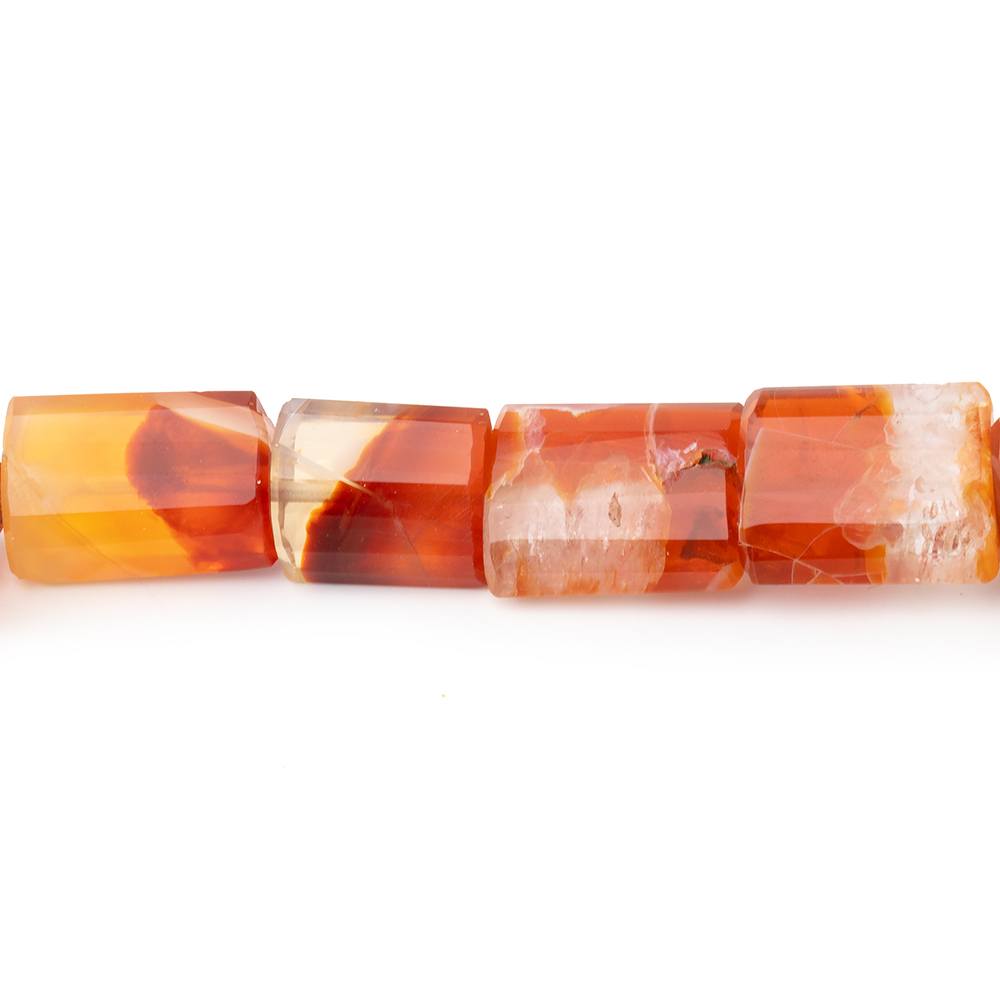 7 - 14mm Mexican Fire Opal Step - Faceted Tube 19 inch 45 Beads AAA - Beadsofcambay.com