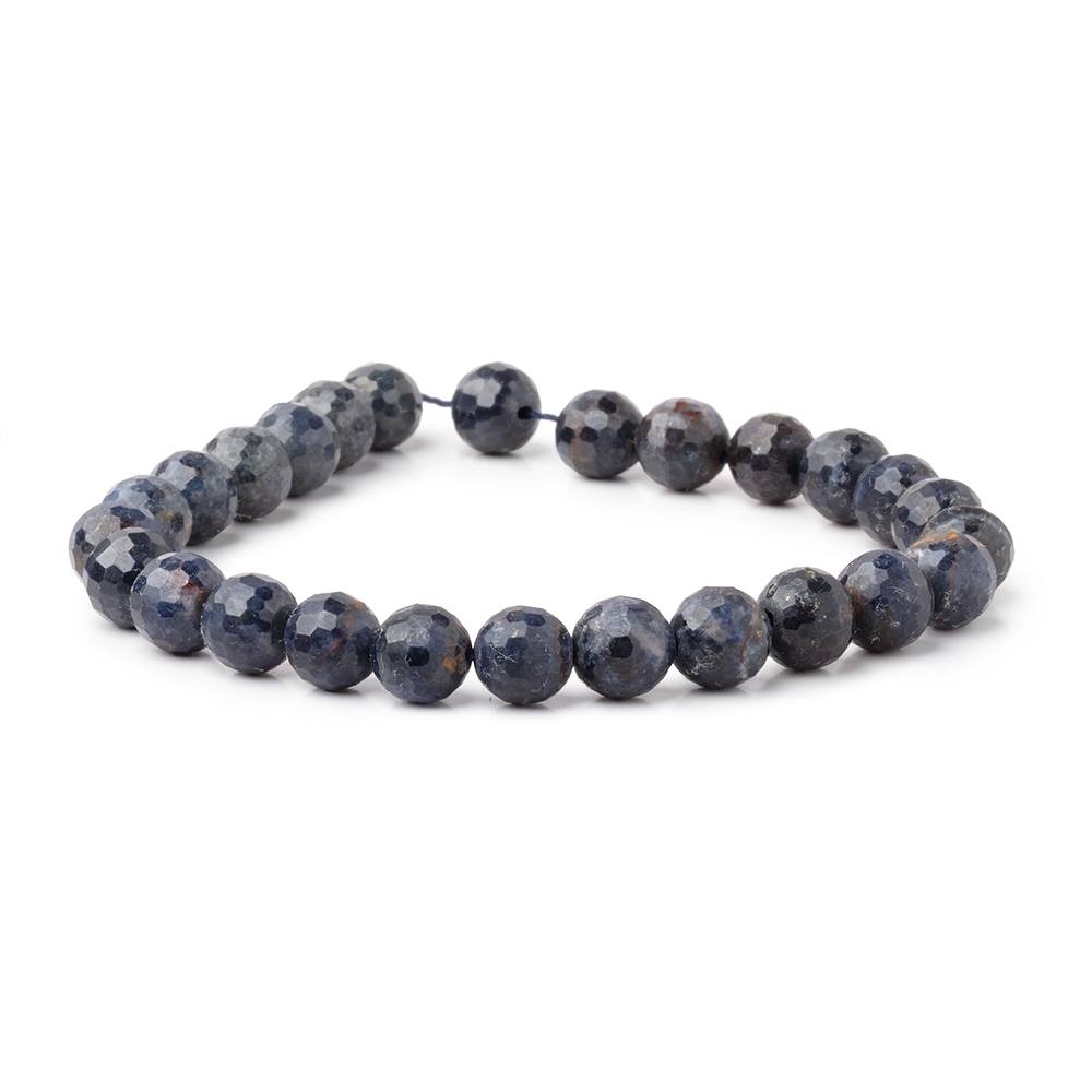7 - 7.5mm Blue Sapphire Faceted Round 7 inch 24 Beads - Beadsofcambay.com
