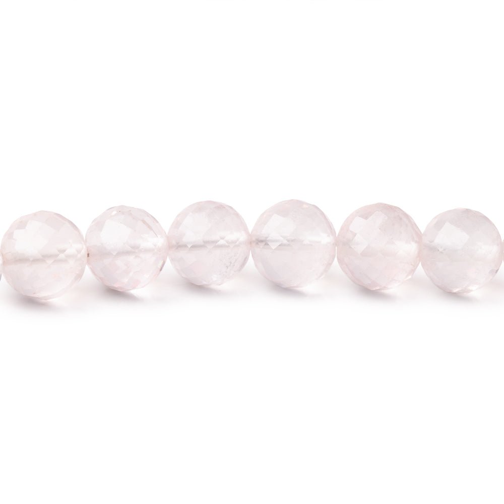 7-7.5mm Rose Quartz Faceted Round Beads 16 inch 56 pieces AA - Beadsofcambay.com
