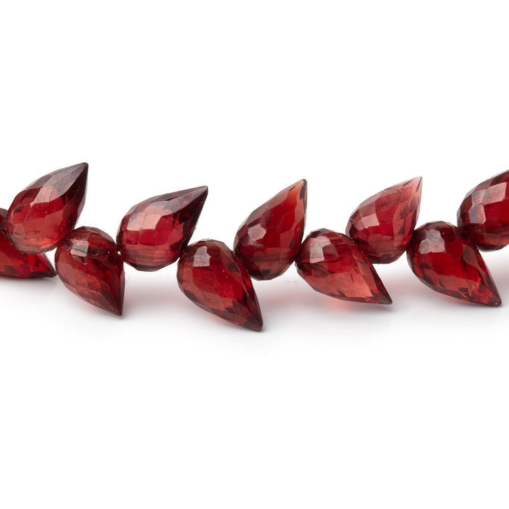 7 - 8mm Garnet Shoulder Drill Faceted Tear Drop 4 inch 22 Beads - Beadsofcambay.com