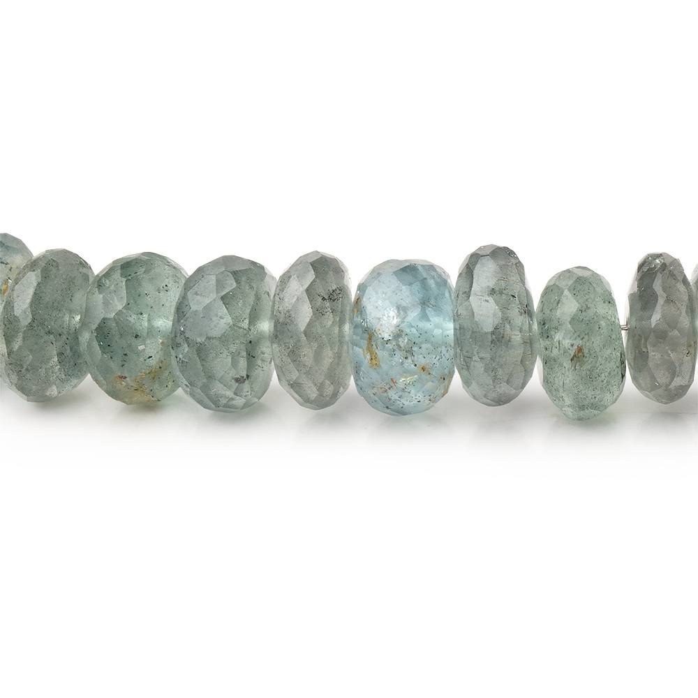 7-8mm Moss Aquamarine Faceted Rondelle 14 inch 85 Beads - Beadsofcambay.com