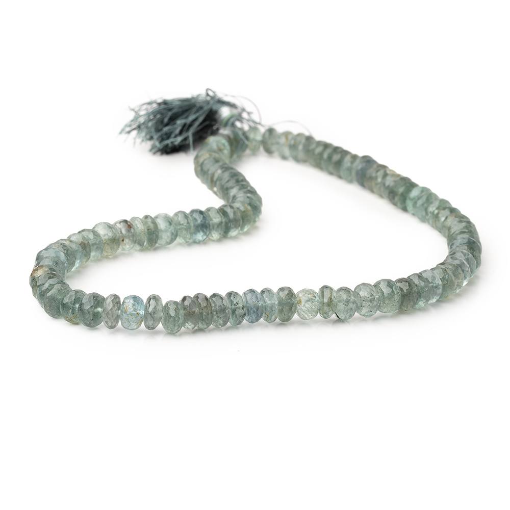 7-8mm Moss Aquamarine Faceted Rondelle 14 inch 85 Beads - Beadsofcambay.com