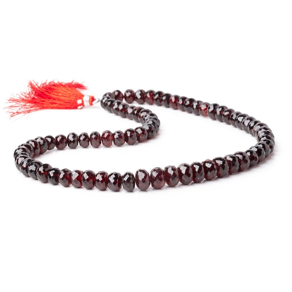 7 - 9.5mm Garnet Faceted Rondelle Beads 16 inch 72 pieces - Beadsofcambay.com