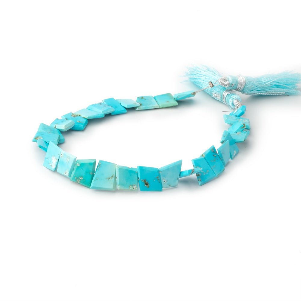 7 - 9mm Sleeping Beauty Turquoise Faceted Freeform Slice 7 inch 26 Beads - Beadsofcambay.com