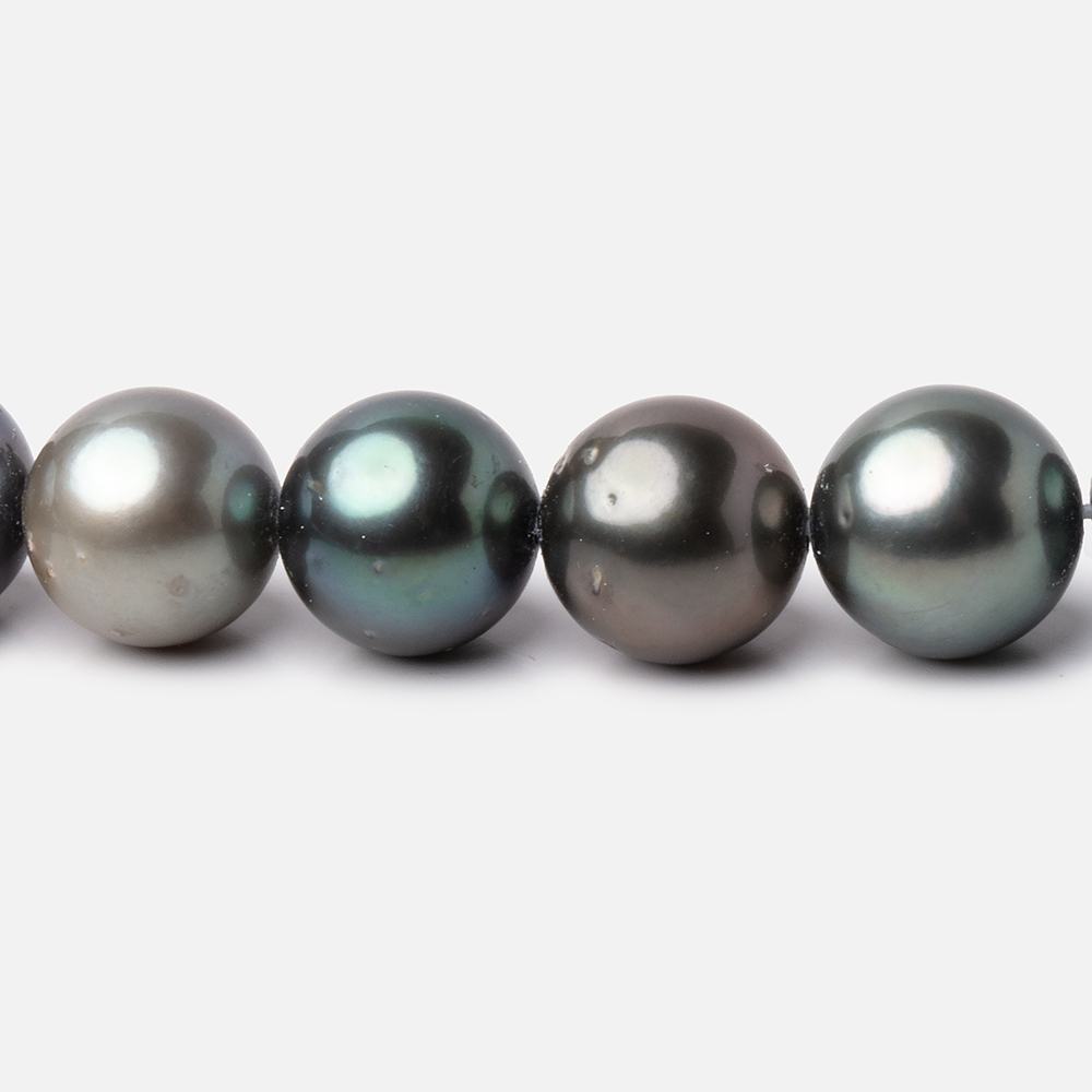 7.5 - 10mm Peacock Tahitian Saltwater Pearl Beads 15.5 inch 47 pieces A - Beadsofcambay.com