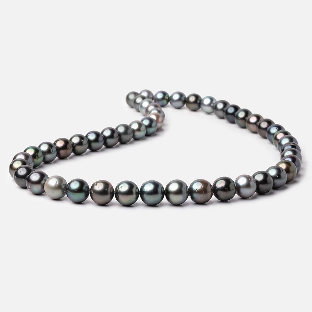 7.5 - 10mm Peacock Tahitian Saltwater Pearl Beads 15.5 inch 47 pieces A - Beadsofcambay.com