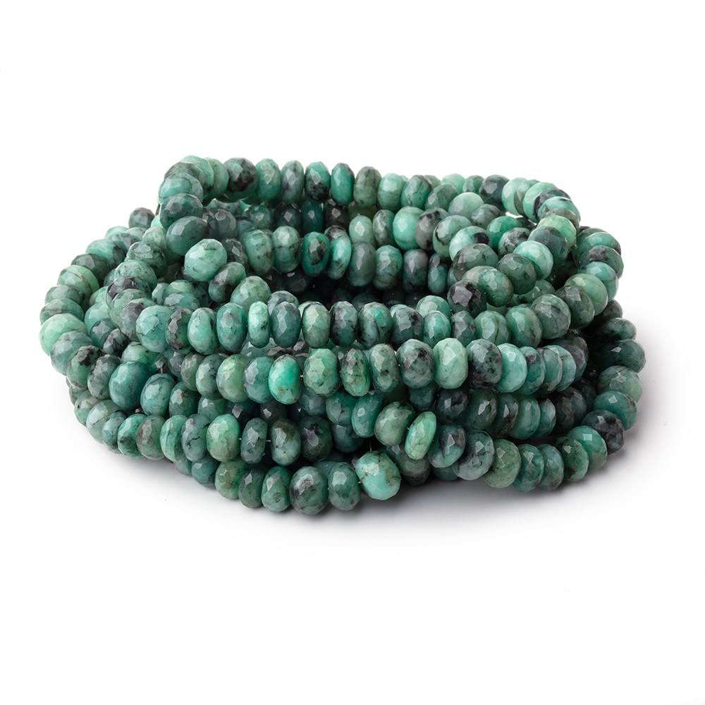 7.5-8mm Brazilian Emerald Faceted Rondelle 16 inch 85 Beads - Beadsofcambay.com
