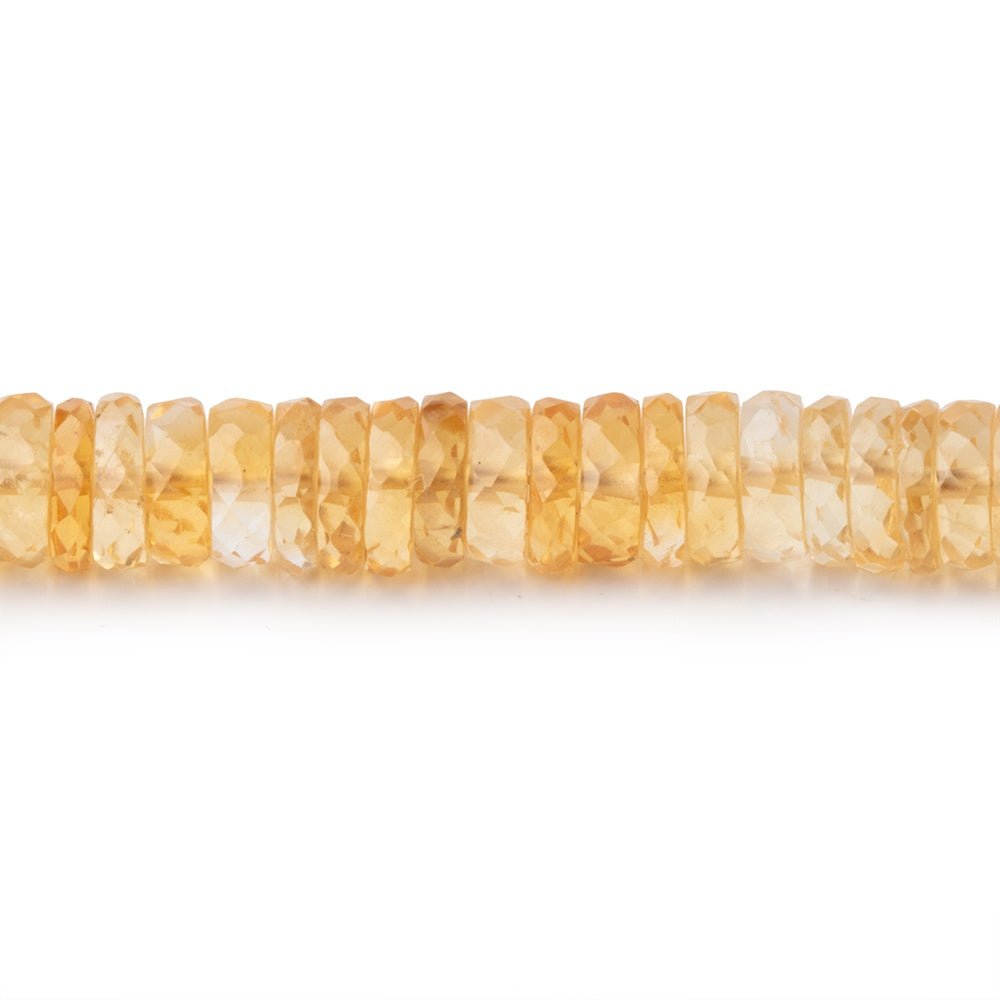 7mm Citrine Faceted Heishi Beads 8 inch 100 pieces - Beadsofcambay.com