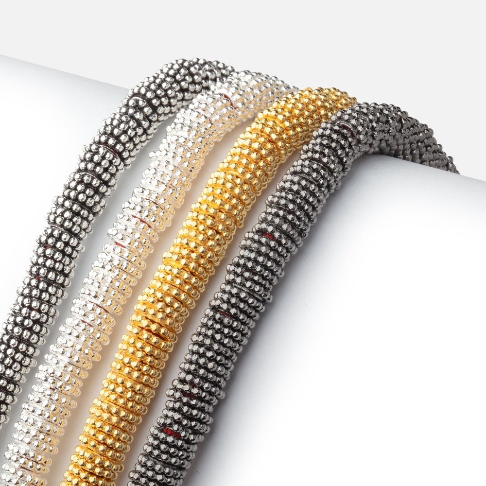 7mm Daisy Spacers with 3.5mm Large Hole 8 inch 145 Beads - Beadsofcambay.com