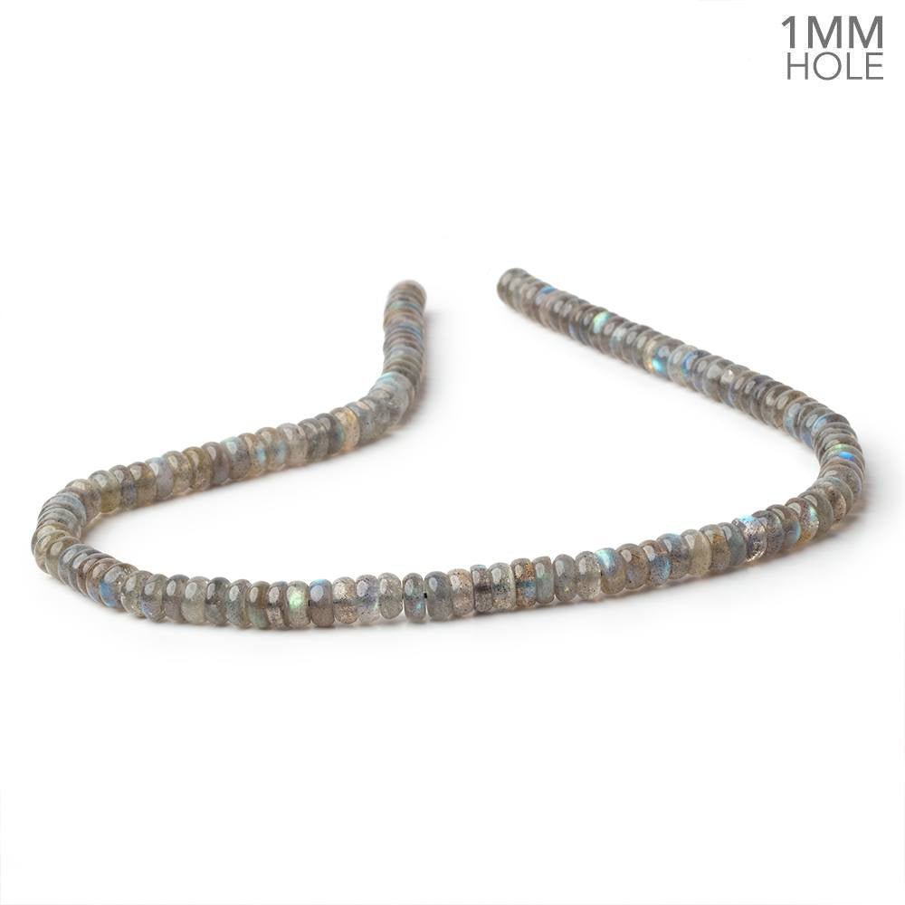 7mm Labradorite Plain Rondelle Beads 16 inch 105 pieces 1mm Hole - Beadsofcambay.com