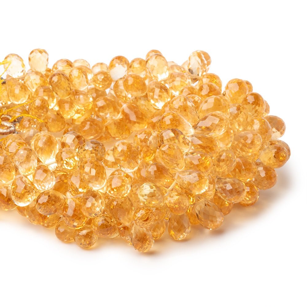 7x5 - 10x6mm Citrine Faceted Tear Drop 8 inch 55 Beads - Beadsofcambay.com