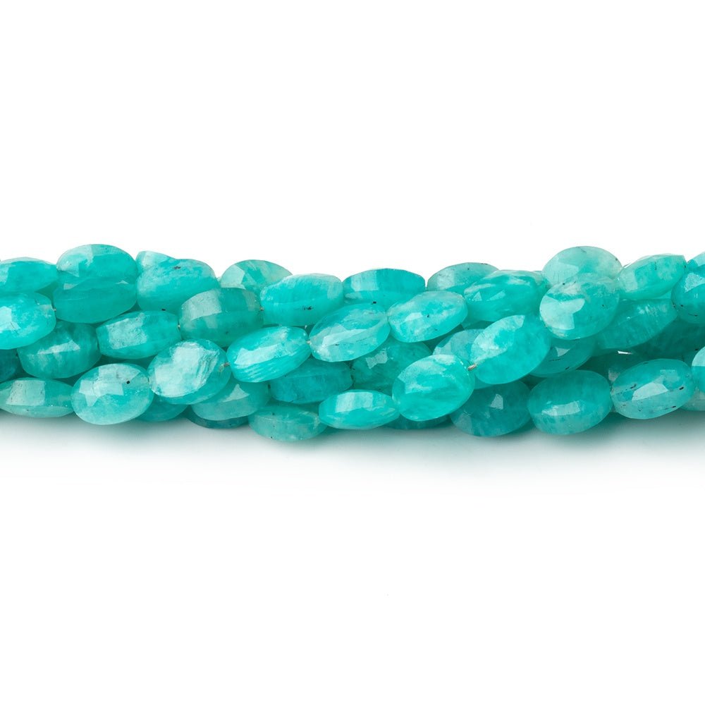 7x5mm Amazonite Faceted Oval Beads 13.5 inch 45 pieces - Beadsofcambay.com