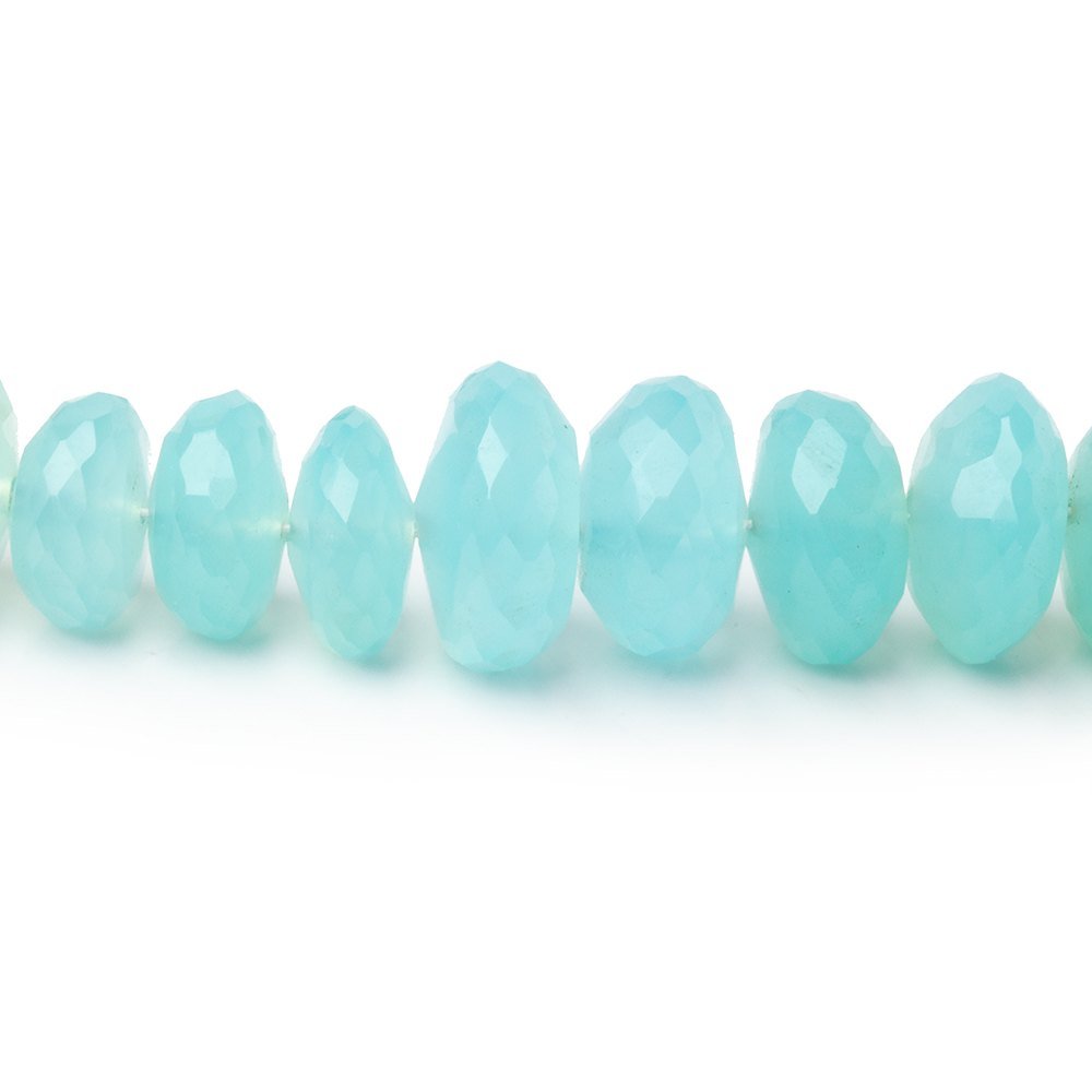 8 - 10mm Multi Color Chalcedony Faceted Rondelle 20 inch 100 Beads - Beadsofcambay.com