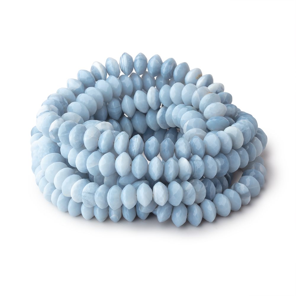 8 - 10mm Owyhee Blue Opal German Faceted Rondelle 16 inch 75 Beads - Beadsofcambay.com