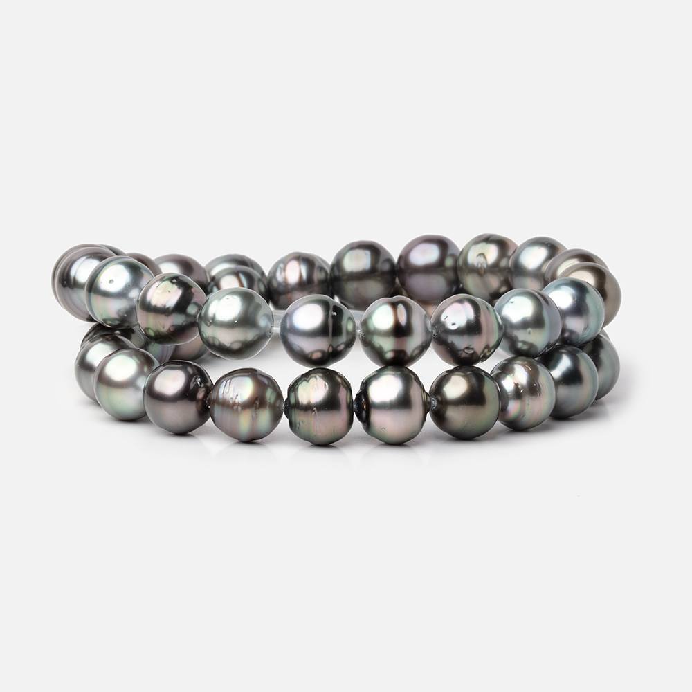 8 - 9mm Peacock Tahitian Saltwater Pearl Beads 16 inch 48 pieces A - Beadsofcambay.com