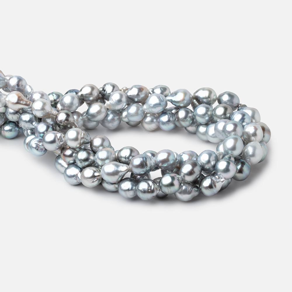 8 - 9mm Silver Tahitian Saltwater Pearl Beads 15.5 inch 36 pieces AA - Beadsofcambay.com