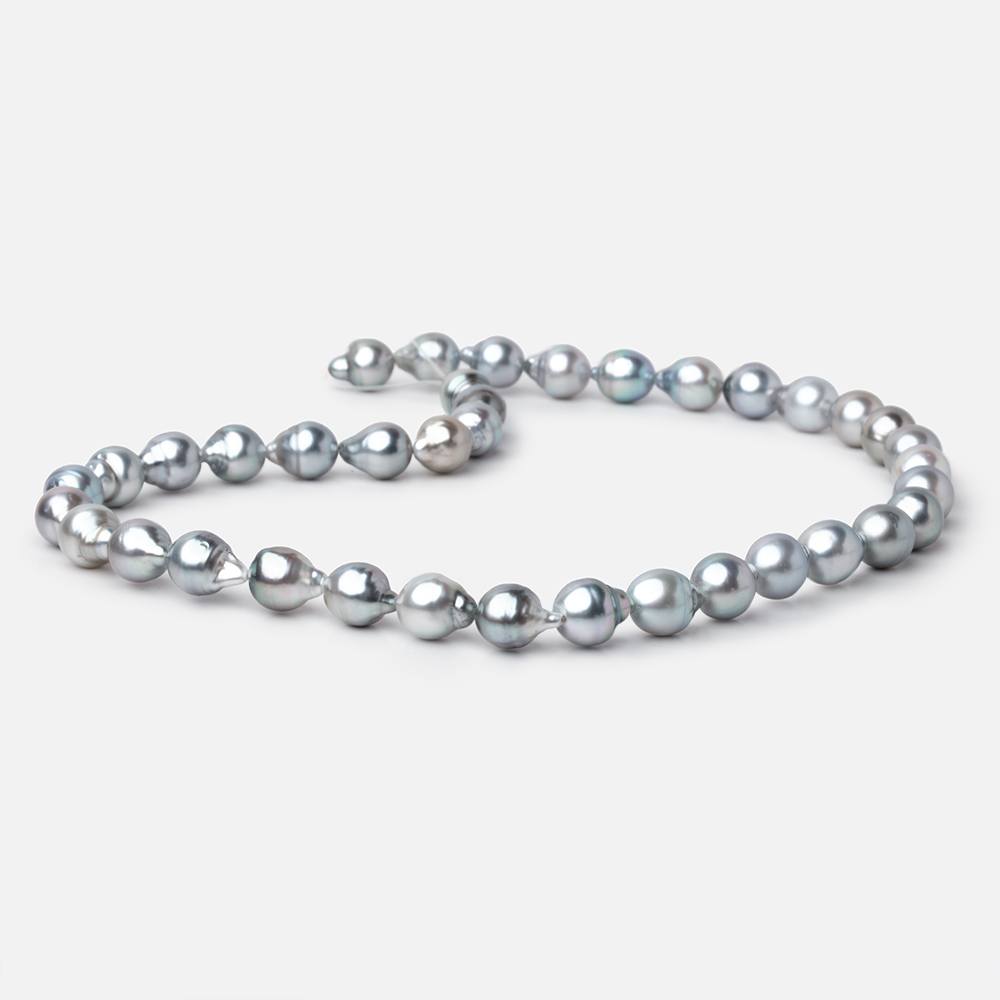 8 - 9mm Silver Tahitian Saltwater Pearl Beads 15.5 inch 36 pieces AA - Beadsofcambay.com