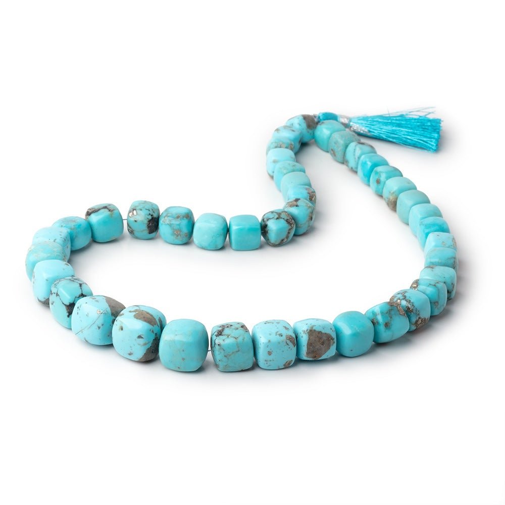 8.5 - 13mm Sleeping Beauty Turquoise Plain Cubes 16 inch 41 Beads AAA - Beadsofcambay.com