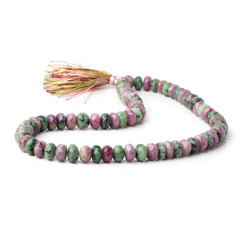 8.5 - 9mm Ruby in Zoisite Faceted Rondelle Beads 16 inch 70 pieces - Beadsofcambay.com
