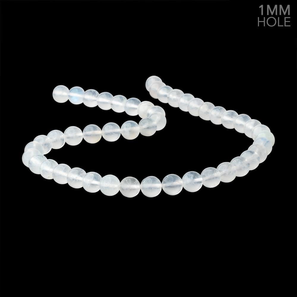 8.5mm Rainbow Moonstone Plain Round 15.5 inch 46 Beads 1mm Hole - Beadsofcambay.com