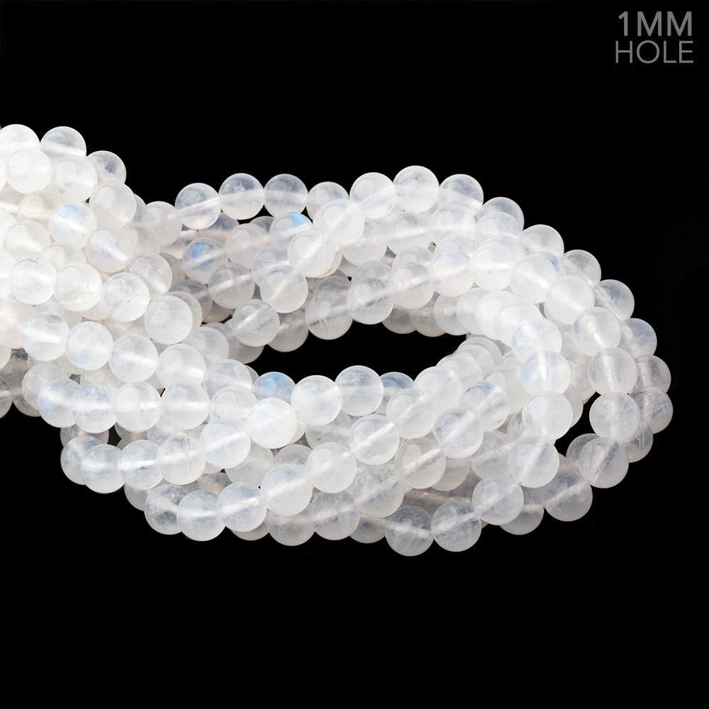 8.5mm Rainbow Moonstone Plain Round 15.5 inch 46 Beads 1mm Hole - Beadsofcambay.com