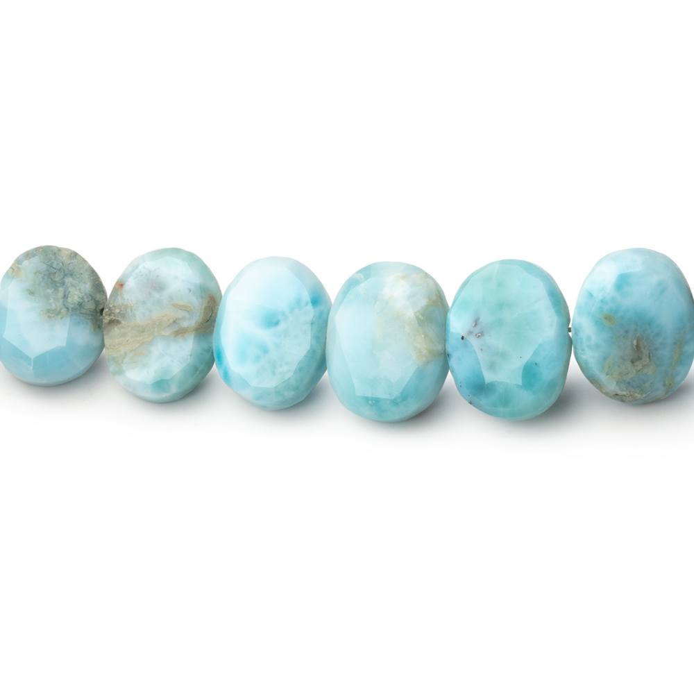 8.5x6.5mm Larimar Faceted Oval Beads 8 inch 28 pieces - Beadsofcambay.com
